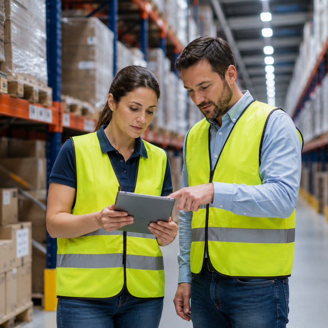Moderne Logistik- und Supply-Chain-Umgebung mit digitaler Steuerung